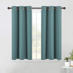 NICETOWN Modern Blackout Curtains Noise Reducing, Thermal Insulated and Privacy Room Darkening Drape Panels for Boy's Guest Room Door Small Short Window (Greyish Blue, 2 Panels, W42 x L45 -Inch)