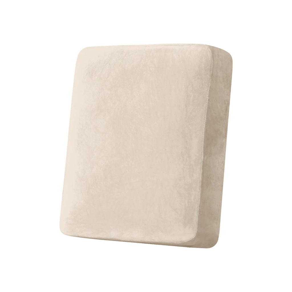 Taque Couch Cover Stretch Velvet Sofa Cushion Cover 1-Piece - Elastic Washable Slipcover for Seat or Backrest, Couch Seat Covers for Sofas (Cream)