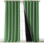 NICETOWN Full Shading Curtains for Windows, Forest Green, Pack of 2, 70 inches W x 95 inches L, Super Heavy-Duty Black Lined Blackout Curtains for Bedroom, Privacy Assured Window Treatment