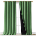 NICETOWN Total Shade Curtains and Draperies, Forest Green, Package of 2, 62 inches Wide x 95 inches, LongHeavy-Duty Full Light Shading Drapes with Black Liner Backing for Villa/Hall/Dorm Window