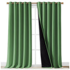 NICETOWN Total Shade Curtains and Draperies, Forest Green, Package of 2, 62 inches Wide x 95 inches, LongHeavy-Duty Full Light Shading Drapes with Black Liner Backing for Villa/Hall/Dorm Window