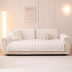 Couch Cover for Dogs Washable, Fuzzy Pet Couch Covers for 3 Cushion Sofa Pet Friendly, Non Slip Sofa Cover (White, 35" x 70.9"/90 x 180cm)
