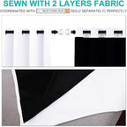 NICETOWN White Blackout Curtains 84 inches Long, Full Light Blocking Drapes with Black Liner for Nursery, Thermal Insulated Draperies for Hall, Villa (2 Pieces, 42 inches Wide Each Panel, Pure White)