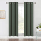 NICETOWN Kitchen Blackout Curtains 72 inches 2 Panels Set, Thermal Insulated and Privacy Room Darkening Drape Panels for Boy's Guest Room Door Window (Dark Mallard, W42)
