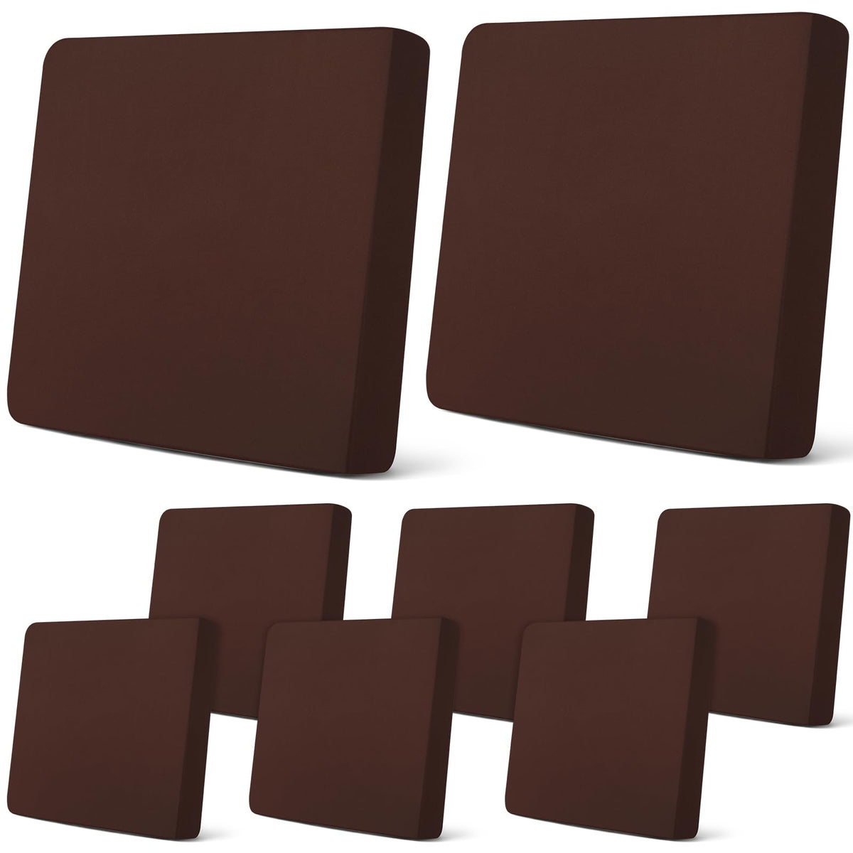 Newwiee 8 Pcs Patio Outdoor Cushion Covers,Solid,Wine Red