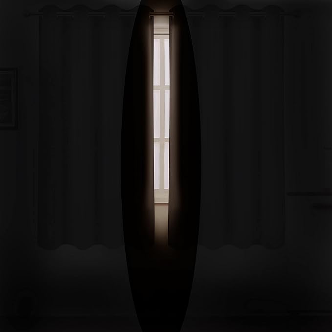 LEMOMO Chocolate Brown Blackout Curtains 40 x 63 Inch Length/Set of 2 Curtain Panels/Thermal Insulated Room Darkening Blackout Curtains for Bedroom