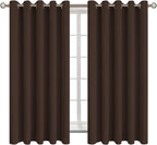 BGment Blackout Curtains for Bedroom - Grommet Thermal Insulated Room Darkening Curtains for Living Room, Set of 2 Panels (70 x 63 Inch, Brown)