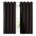 NICETOWN Complete 100% Blackout Curtains, Thermal Insulated & Energy Efficiency Window Draperies with Black Liner, Noise Reducing Short Curtains for Kids Room (Brown, 52-inch W by 63-inch L, 2 Panels)