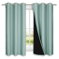 NICETOWN Aqua Blue 100% Blackout Lined Curtains, 2 Thick Layers Completely Blackout Window Treatment Panels Thermal Insulated Drapes for Kitchen (1 Pair, 42" Width x 63" Length Each Panel)