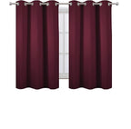 LEMOMO Burgundy Red Blackout Curtains 42 x 54 Inch Length Set of 2 Panels Grommet Bedroom Curtains for Living Room