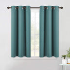 NICETOWN Bedroom Curtain Panels Blackout Draperies, Thermal Insulated Solid Grommet Blackout Curtains/Drapes (Sea Teal, One Pair, 42 by 45-Inch)