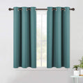 NICETOWN Bedroom Curtain Panels Blackout Draperies, Thermal Insulated Solid Grommet Blackout Curtains/Drapes (Sea Teal, One Pair, 42 by 45-Inch)