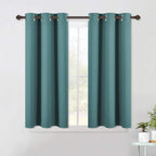 NICETOWN Bedroom Curtain Panels Blackout Draperies, Thermal Insulated Solid Grommet Blackout Curtains/Drapes (Sea Teal, One Pair, 42 by 45-Inch)