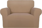 PureFit Super Stretch Sofa Slipcover – Spandex Non Slip Soft Couch Sofa Cover, Washable Furniture Protector with Non Skid Foam and Elastic Bottom for Kids, Pets (Oversized, Camel)