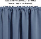 RYB HOME Blackout Curtains for Bedroom Living Room 72 inches Long, Thermal Insulated Privacy Rod Pocket Drapes for Nursery Office Home Theater, Width 42 by Length 72, Stone Blue, 2 Panels
