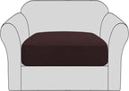H.VERSAILTEX Stretch Couch Cushion Covers Individual Seat Sofa Chair Slipcovers Cushion Protector Cover Featuring Jacquard Textured Twill Fabric(1 Cushion Chair Cover, Chocolate)