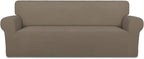 PureFit Super Stretch Sofa Slipcover – Spandex Non Slip Soft Couch Sofa Cover, Washable Furniture Protector with Non Skid Foam and Elastic Bottom for Kids, Pets （Oversized Sofa, Natural）