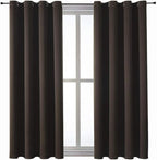 ChrisDowa Grommet Blackout Curtains for Bedroom and Living Room - 2 Panels Set Thermal Insulated Room Darkening Curtains (Brown, 52W x 63L)