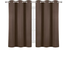 LEMOMO Chocolate Brown Blackout Curtains 42 x 54 Inch Length Set of 2 Panels Grommet Bedroom Curtains for Living Room