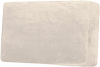H.VERSAILTEX Velvet Stretch Individual Couch Cushion Cover Plush Slipcover for Loveseat Sofa Furniture Protector Seat Cover (1 Piece Loveseat Cushion Cover, Ivory)