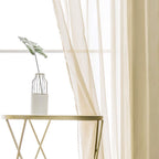 MIULEE 2 Panels Sheer Curtains for Living Room 54 X 96 Inches Beige