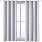 ChrisDowa Grommet Room Darkening Curtains for Bedroom and Living Room - 2 Panels Set Thermal Insulated Blackout Curtains (Greyish White, 52W x 54L)