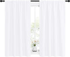 NICETOWN Kitchen Curtains, Short Home Decoration Curtains & Drapes, Small Window Draperies for Dining Room, Cupboard (White, 42 in x 54 in (W x L), Set of 2)