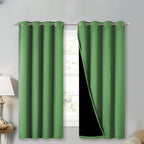 NICETOWN 100% Blackout Blinds, Set of 2, 46" x 45", Forest Green, Laundry Room Decor Window Treatment Curtains for Large Patio Sliding Door, Thermal Insulated Curtains for Bedroom
