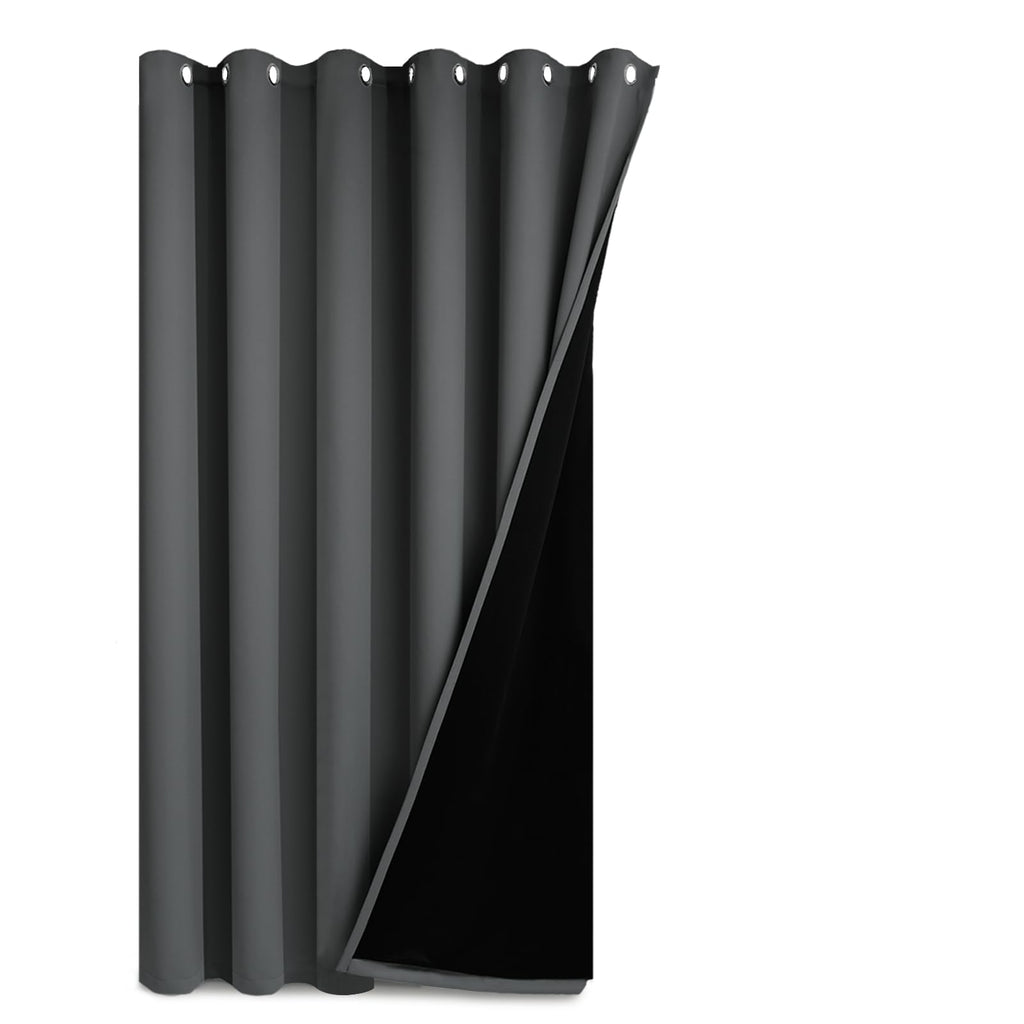 Yakamok Dark Grey Blackout Patio Door Curtain Panels W100 x L108, 1 Panel