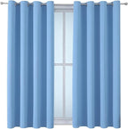ChrisDowa Grommet Room Darkening Curtains for Bedroom and Living Room - 2 Panels Set Thermal Insulated Blackout Curtains (Sky Blue, 52W x 63L)