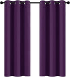 Yakamok Purple Blackout Curtains Room Darkening Thermal Insulated Grommet top Window Curtains for Living Room, 42 x 72 Inch,One Pair