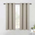 NICETOWN Modern Blackout Curtains Noise Reducing, Thermal Insulated and Privacy Room Darkening Drape Panels for Boy's Guest Room Door Small Short Window (Natural, 2 Panels, W42 x L54 -Inch)