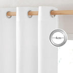 NICETOWN Linen Flax Semi Sheer Curtains 92" Length, Grommet Window Treatments Privacy Added with Light Penetration Vertical Drapes for Loft/Home Office, White, W55 x L92, 2 Panels