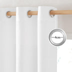NICETOWN Linen White Curtains 96 inches Long, Grommet Thick Linen Blend Privacy Added with Light Filtering Window Treatments for Kids Room/Living Room, W42 x L96, 2 Panels
