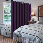 H.VERSAILTEX Blackout Patio Curtains 100 x 84 Inches for Sliding Door Extral Wide Blackout Curtain Panels Thermal Insulated Room Divider - Grommet Top, 7' Tall by 8.5' Wide - Plum Purple