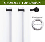NICETOWN Draperies Curtains Panels, Blocking Out 50% Sunlight Window Treatment Curtains, Grommet Small Window Drapes for Bedroom (2 Panels, 34 by 63, Pure White)