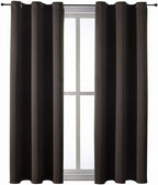 ChrisDowa Grommet Blackout Curtains for Bedroom and Living Room - 2 Panels Set Thermal Insulated Room Darkening Curtains (Brown, 42W x 63L)