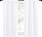 NICETOWN Kitchen Curtains, Short Home Decoration Curtains & Drapes, Small Window Draperies for Dining Room, Cupboard (White, 34 in x 54 in (W x L), Set of 2)