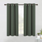 NICETOWN Shack Blackout Curtains 54 inches Long, Thermal Insulated and Privacy Room Darkening Drape Panels for Boy's Guest Room Door Small Short Window (Dark Mallard, 2 Panels, W42 x L54 -Inch)