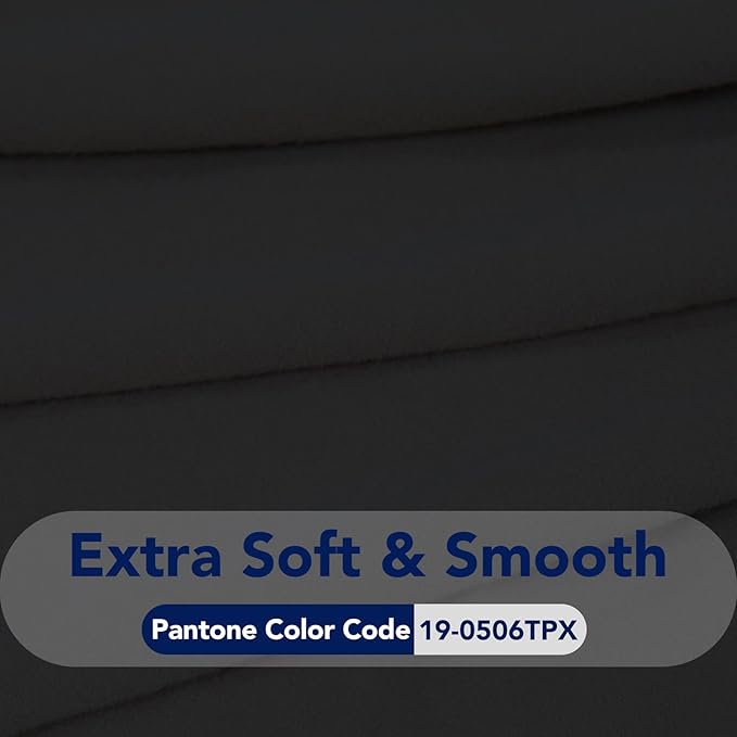 PureFit Super Stretch Chair Covers Fleece Couch Covers for Sofa Black