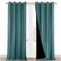 NICETOWN 100% Blackout Blinds, Laundry Room Decor Window Treatment Curtains, Thermal Insulated Energy Smart Drapes and Draperies for Villa, Hall and Studio, Sea Teal, Set of 2, 52 inches x 95 inches