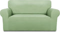 PureFit Stretch Loveseat Covers Fleece Couch Covers for Sofa Sage Green