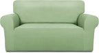 PureFit Stretch Loveseat Covers Fleece Couch Covers for Sofa Sage Green