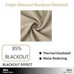 LEMOMO Beige Thermal Blackout Curtains/42 x 63 Inch/Set of 2 Panels Room Darkening Curtains for Bedroom