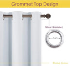 NICETOWN Room Darkening Curtain Panels for Bedroom -Easy-Care Solid Thermal Insulated Grommet Room Darkening Draperies/Drapes (Greyish White, 2 Panels, W70" X L72")