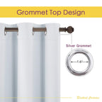 NICETOWN Room Darkening Draperies Curtains Panels, Window Treatment Thermal Insulated Grommet Room Darkening Curtains/Drapes for Bedroom (Greyish White, 2 Panels, 70 by 54)
