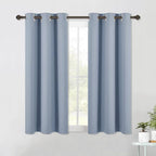 NICETOWN Blackout Curtain Panels for Bedroom, 2 Panels, Vintage Blue, W42 x L40-inch, Thermal Insulated Grommet Top Blackout Draperies and Drapes for Basement