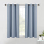 NICETOWN Bedroom Curtains Blackout Drapery Panels, 2 Panels, 42 x 54 Inch, Vintage Blue, 3 Pass Microfiber Thermal Insulated Solid Ring Top Blackout Window Curtains/Drapes