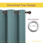 NICETOWN Greyish Blue Blackout Draperies Curtains for Kids Room, Window Treatment Thermal Insulated Solid Grommet Blackout Drape Panels for Bedroom (Set of 2, 70 by 72 inches)