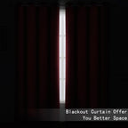 LEMOMO Blackout Curtains 52 x 120 Inch Long Burgundy Red Curtains Set of 2 Panels Room Darkening Curtains for Bedroom and Living Room
